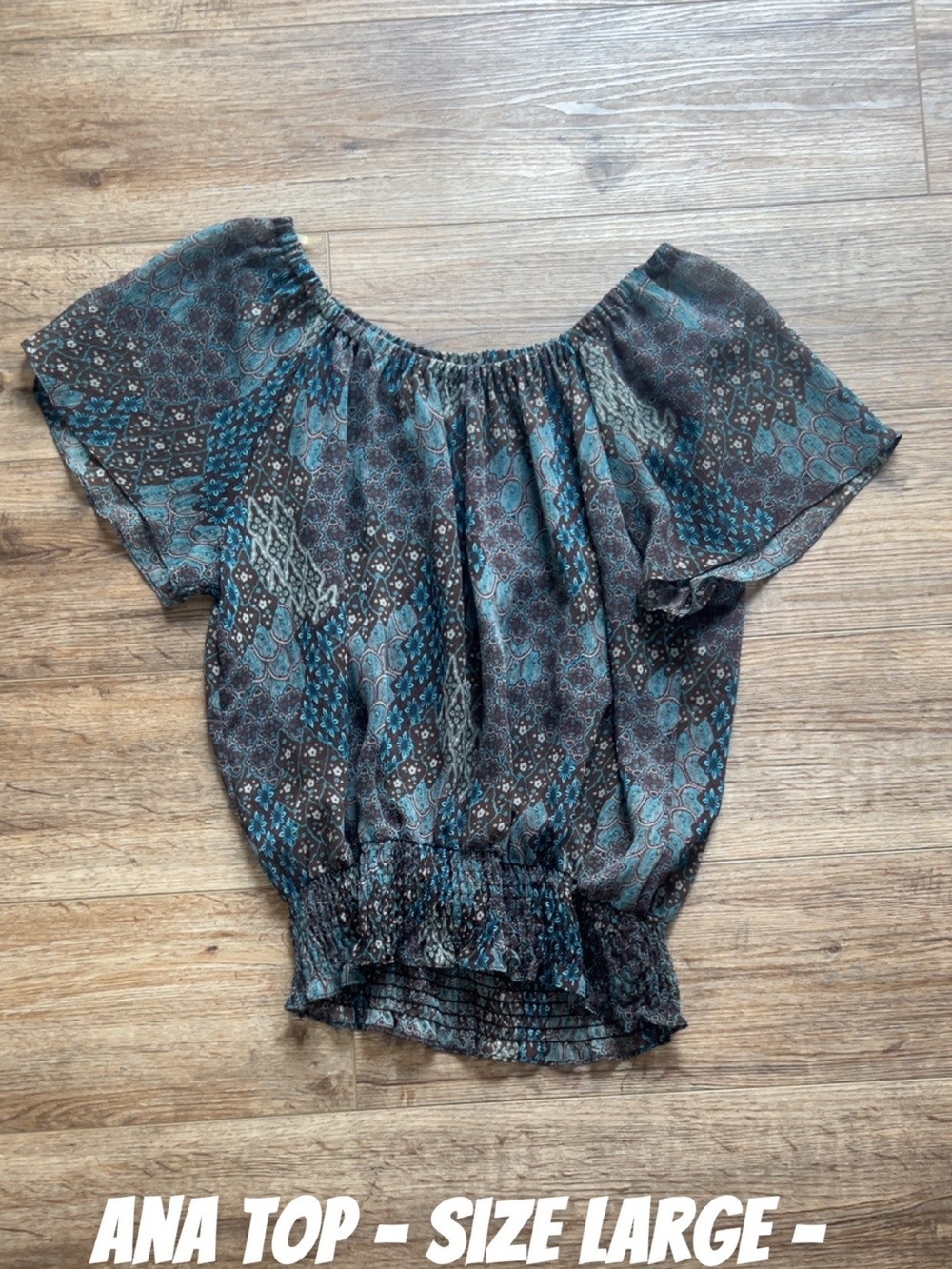 a.n.a Off-Shoulder Smocked Waist Blouse